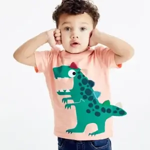 Little Maven Boys Dinosaur Cotton Short Sleeve T-Shirt