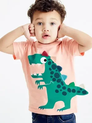 Little Maven Boys Dinosaur Cotton Short Sleeve T-Shirt