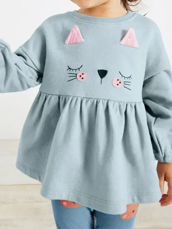 Little Maven Kid Girls 2pcs Cute Cat Print Cotton Sweatshirt and Pants Set 4 Little Maven Kid Girls 2pcs Cute Cat Print Cotton Sweatshirt and Pants Set - Image 4