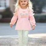 Little Maven Kid Girls 2pcs Floral Cotton Sweatshirt and Leggings Set