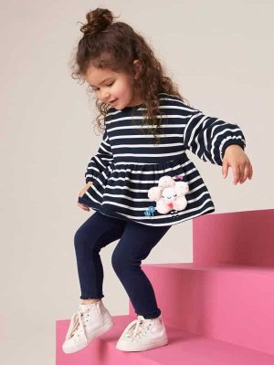 Little Maven Kid Girls 2pcs Striped Long-Sleeved Cotton Sweatshirt & Pants Set
