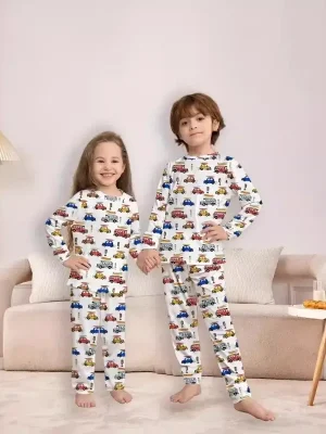 Little Maven Kids Car Print Cotton Pajamas Set