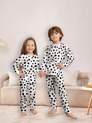 Little Maven Cow Print Pajamas Set for Kids – Soft Cotton