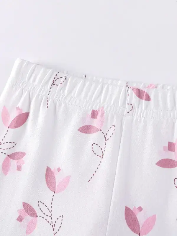 Little Maven Kid Girls Cute Animal Rabbit Embroidered Cotton Sweatshirt & Floral Leggings Set 7 Little Maven Kid Girls Cute Animal Rabbit Embroidered Cotton Sweatshirt & Floral Leggings Set - Image 7