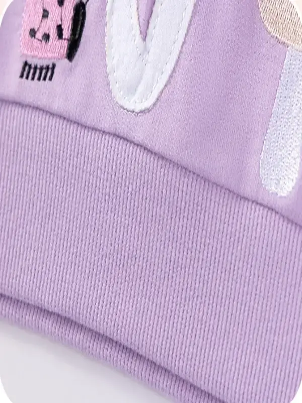 Little Maven Kid Girls Cute Animal Rabbit Embroidered Cotton Sweatshirt & Floral Leggings Set 6 Little Maven Kid Girls Cute Animal Rabbit Embroidered Cotton Sweatshirt & Floral Leggings Set - Image 6