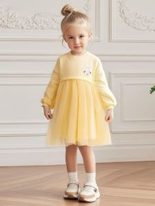 Let your little one shine in the Little Maven Kid Girls Cute Rabbit Embroidered Cotton Long-Sleeved Mesh Dress — a perfect blend of softness, whimsy, and childhood charm. Crafted from breathable cotton and layered with a dreamy mesh skirt, this dress is as comfortable as it is adorable. The hand-embroidered rabbit detail adds a touch of magic, encouraging storytelling, imagination, and joyful self-expression.