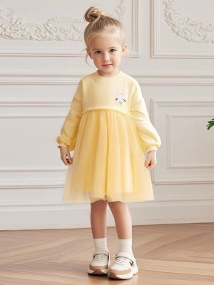 Let your little one shine in the Little Maven Kid Girls Cute Rabbit Embroidered Cotton Long-Sleeved Mesh Dress — a perfect blend of softness, whimsy, and childhood charm. Crafted from breathable cotton and layered with a dreamy mesh skirt, this dress is as comfortable as it is adorable. The hand-embroidered rabbit detail adds a touch of magic, encouraging storytelling, imagination, and joyful self-expression.