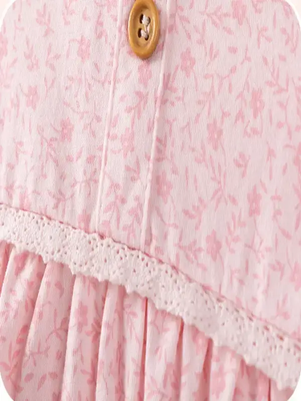 Little Maven Kid Girls Floral and Mouse Embroidered Cotton Dress 7 Little Maven Kid Girls Floral and Mouse Embroidered Cotton Dress - Image 7