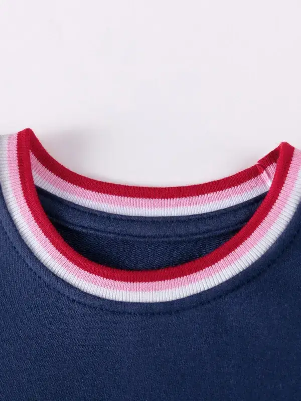 Little Maven Kid Girls Fruit Embroidered Cotton Colorblock Dress 3 Little Maven Kid Girls Fruit Embroidered Cotton Colorblock Dress - Image 3