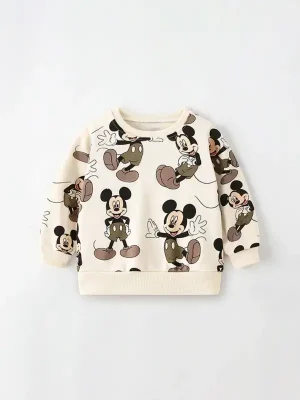 Little Maven Kid Girls Mickey Mouse Cotton Sweatshirt