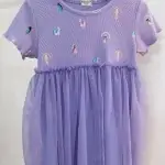 Little Maven Kid Girls Cartoon Character Printed Cotton Short-sleeved Mesh Dress photo review
