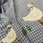 Little Maven Kid Girls White Goose Embroidered Cotton Sleeveless Plaid Dress photo review