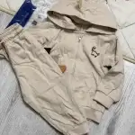 Little Maven Kid Boys 2pcs Dinosaur Print Cotton Hooded Jacket and Pants Set photo review