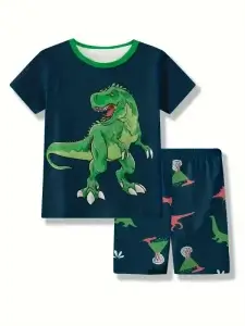Toddler & Kid Boys Cartoon 3D Dinosaur Pattern Cotton Pajama Set