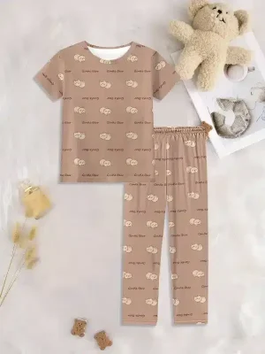 Toddler & Kids Panda Print Cotton Short-Sleeved Pajama Set