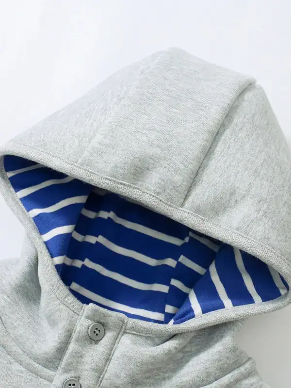 Little Maven Kid Boys Airplane Pattern Cotton Fleece Warm Hooded Jacket 2 Little Maven Kid Boys Airplane Pattern Cotton Fleece Warm Hooded Jacket - Image 2