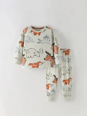 Little Maven Kid Boys Animal Print Cotton Pajama Set