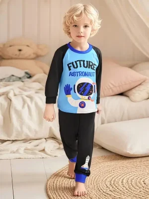 Little Maven Kid Boys Astronaut Cotton Pajama Set
