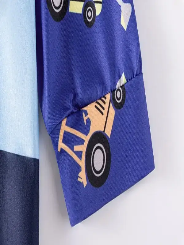 Little Maven Kid Boys Construction Vehicle and Letter Print Cotton Home Pajama Set 6 Little Maven Kid Boys Construction Vehicle and Letter Print Cotton Home Pajama Set - Image 6