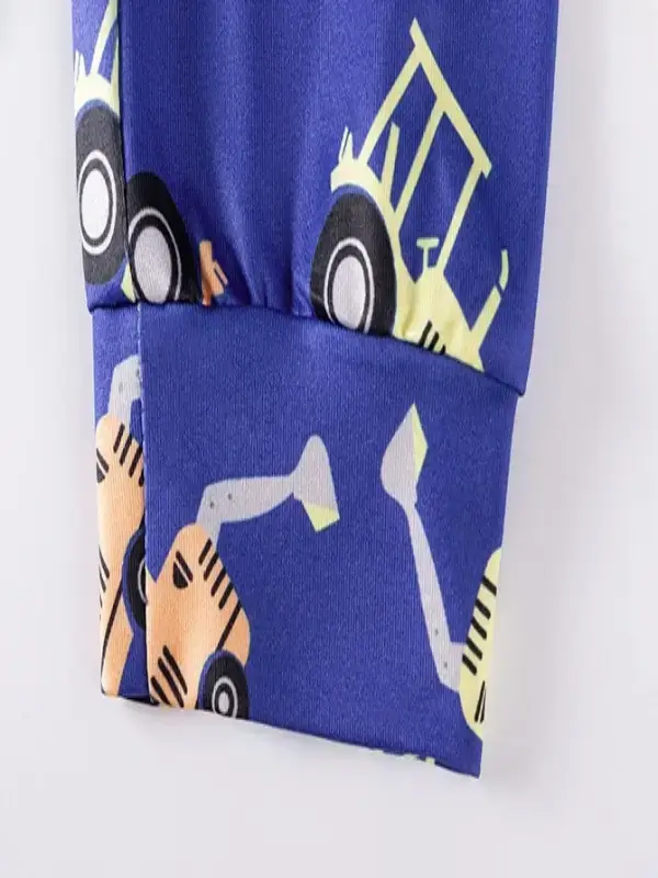 Little Maven Kid Boys Construction Vehicle and Letter Print Cotton Home Pajama Set 7 Little Maven Kid Boys Construction Vehicle and Letter Print Cotton Home Pajama Set - Image 7