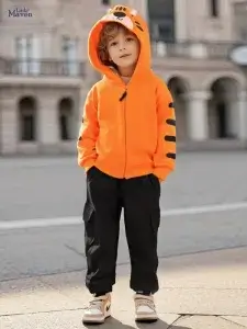 Little Maven Kid Boys Cotton Fleece Warm Jacket Tiger