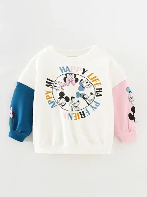 Little Maven Kids Mickey Mouse Cotton Colorblock Sweatshirt