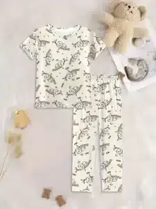 Little Maven Panda Print Cotton Home Pajama Set for Kids