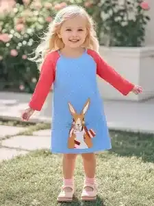 Little Maven Cotton Colorblock Polka Dot Dress for Girls