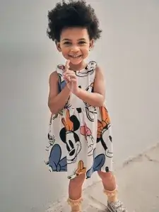 Little Maven Girls Donald Duck & Mickey Mouse Dress