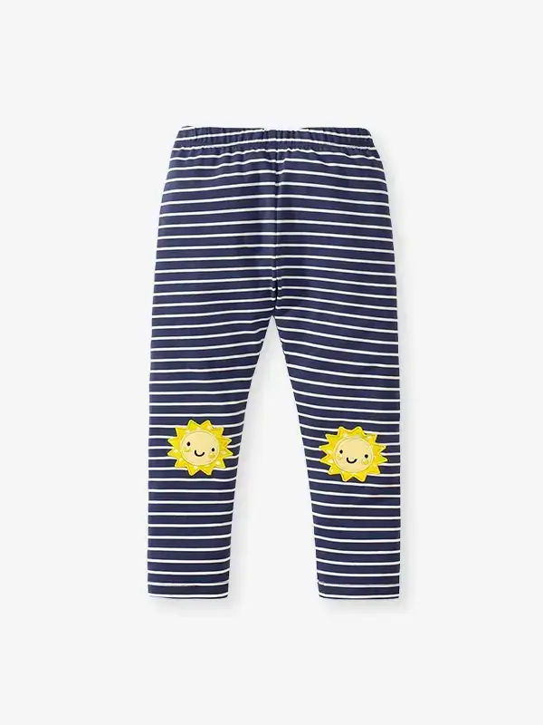 Little Maven Kid girls bunny and floral print cotton sweatshirt & striped leggings 3 Little Maven Kid girls bunny and floral print cotton sweatshirt & striped leggings - Image 3