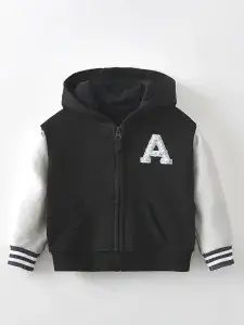 Little Maven Boys A-Lettered Color-Block Cotton Hoodie