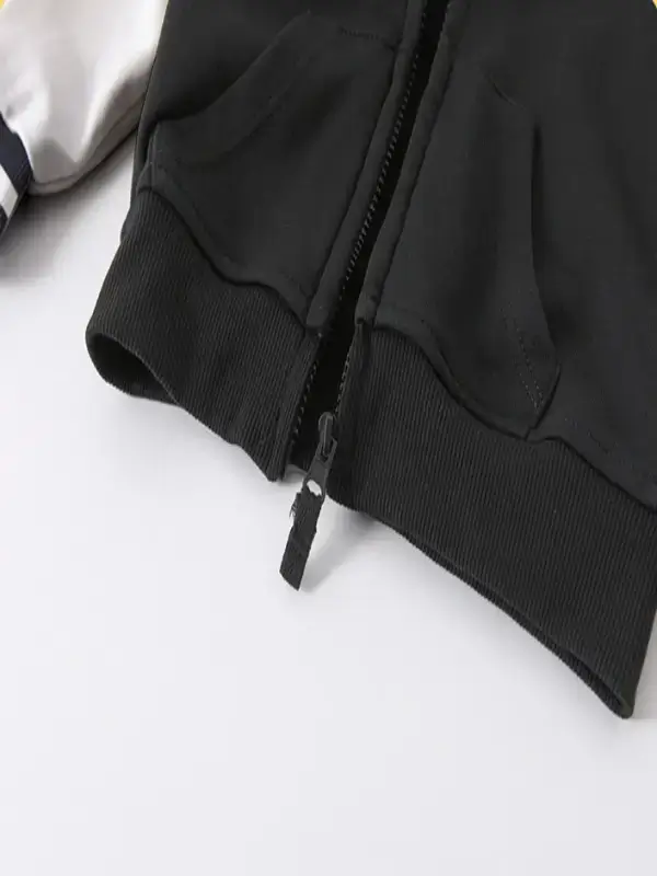 Little Maven Kid Boys A-lettered cotton color-block striped hooded jacket 9 Little Maven Kid Boys A-lettered cotton color-block striped hooded jacket - Image 9