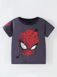 Little Maven Kid Boys Spider-Man Cotton Short-Sleeved T-Shirt