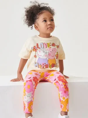 Little Maven Peppa Pig Cotton Tee & Pants Set for Girls