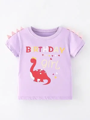 Little Maven Dinosaur T-Shirt for Girls – Soft Cotton Tee