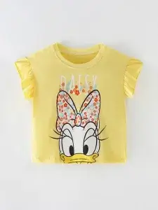 Little Maven Donald Duck Cotton T-Shirt for Girls