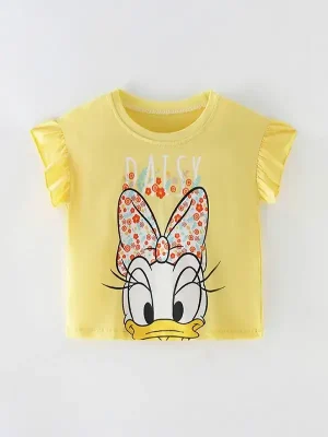 Little Maven Donald Duck Cotton T-Shirt for Girls