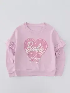Little Maven Heart Bow Cotton Long-Sleeved T-Shirt