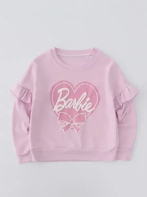 Little Maven Heart Bow Cotton Long-Sleeved T-Shirt