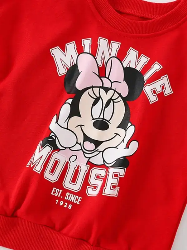 Little Maven Kid Girls Mickey Mouse Cotton Pullover Sweatshirt 2 Little Maven Kid Girls Mickey Mouse Cotton Pullover Sweatshirt - Image 2