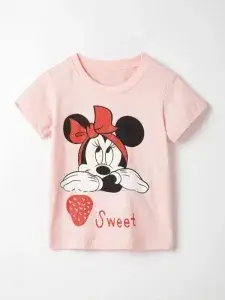 Little Maven Mickey Mouse Strawberry Print T-Shirt