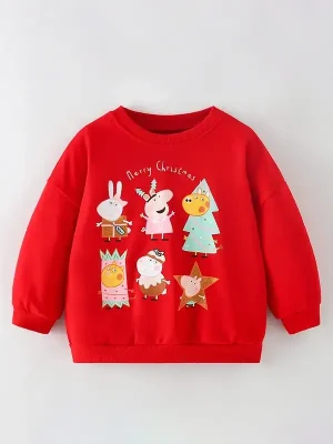 Little Maven Peppa Pig Cotton Pullover Sweatshirt for Girls