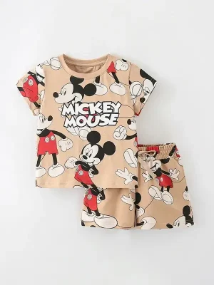 Little Maven Mickey Mouse Tee & Shorts Set for Kids