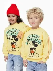 Little Maven Yellow Mickey Mouse Cotton Sweatshirt