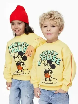 Little Maven Yellow Mickey Mouse Cotton Sweatshirt