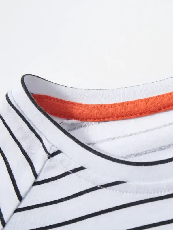 Little Maven Kid Boys 2pcs Cotton Striped Short-Sleeve Tee & Elastic Waist Shorts Set 4 Little Maven Kid Boys 2pcs Cotton Striped Short-Sleeve Tee & Elastic Waist Shorts Set - Image 4