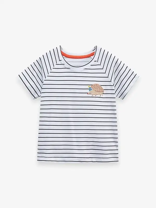 Little Maven Kid Boys 2pcs Cotton Striped Short-Sleeve Tee & Elastic Waist Shorts Set 2 Little Maven Kid Boys 2pcs Cotton Striped Short-Sleeve Tee & Elastic Waist Shorts Set - Image 2