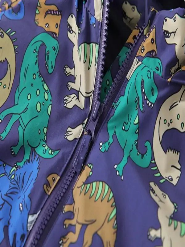 Little Maven Kid Boys Dinosaur Print Cotton Hooded Jacket 6 Little Maven Kid Boys Dinosaur Print Cotton Hooded Jacket - Image 6