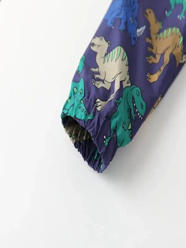 Little Maven Kid Boys Dinosaur Print Cotton Hooded Jacket 7 Little Maven Kid Boys Dinosaur Print Cotton Hooded Jacket - Image 7