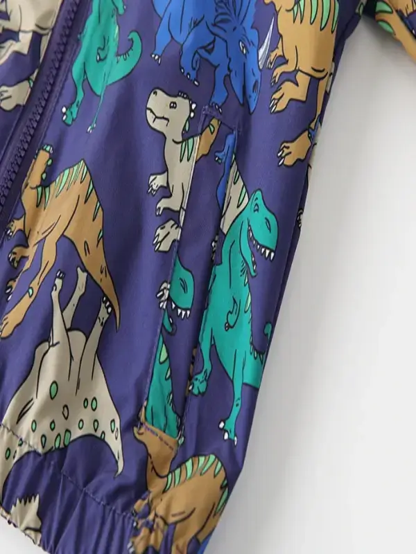 Little Maven Kid Boys Dinosaur Print Cotton Hooded Jacket 8 Little Maven Kid Boys Dinosaur Print Cotton Hooded Jacket - Image 8